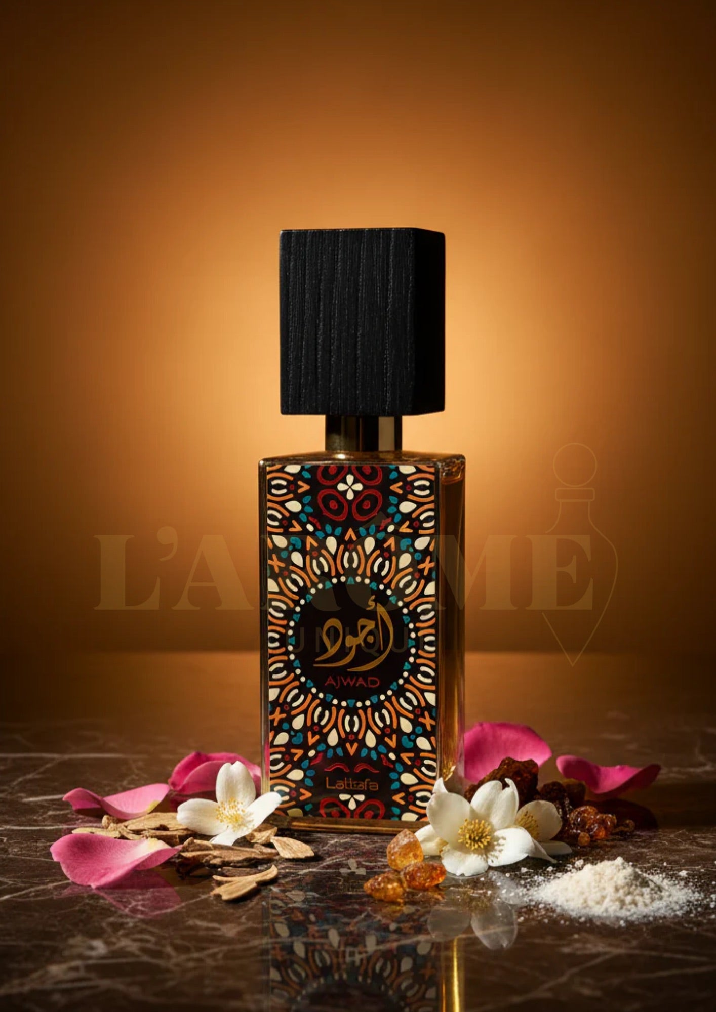 Ajwad Lattafa | Perfume Árabe Femenino Floral Oriental con Rosa