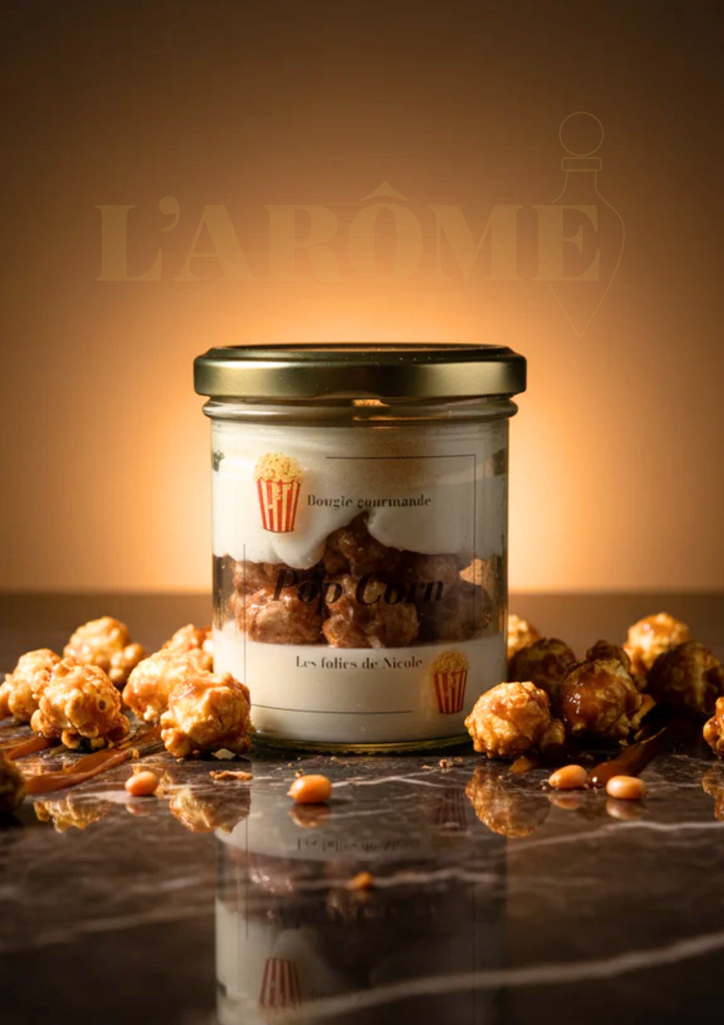 Vela Aromática Gourmet Pop Corn | Vela Dulce con Aroma a Palomitas y Caramelo