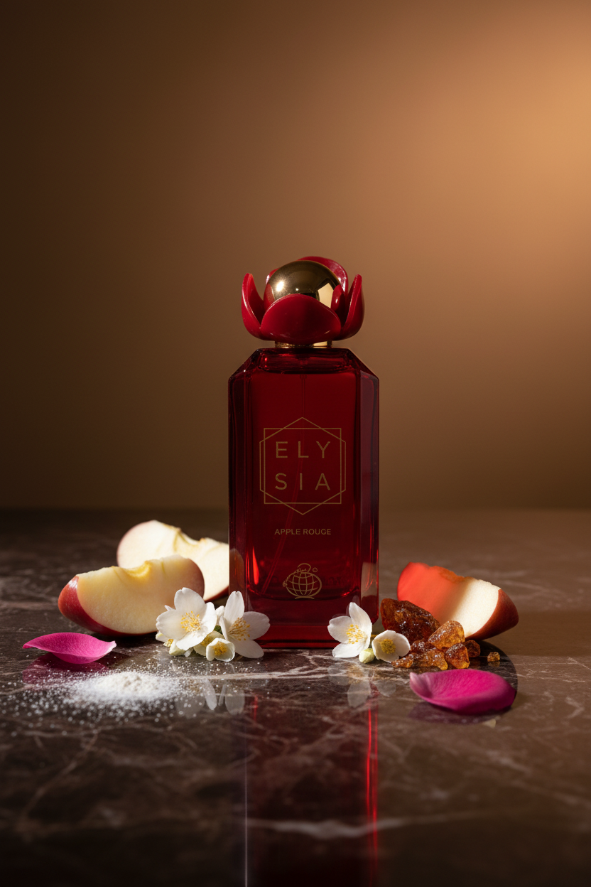 Elysia Apple Rouge Fragrance World — Fotografía editorial de lujo