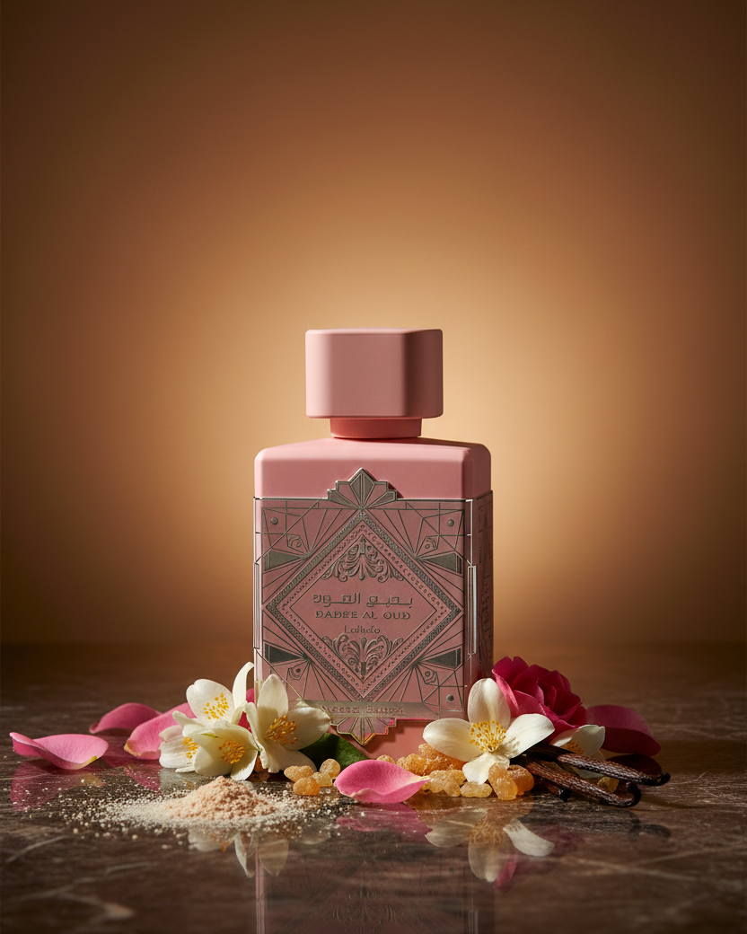 Noble Blush Lattafa — Fotografía editorial de lujo