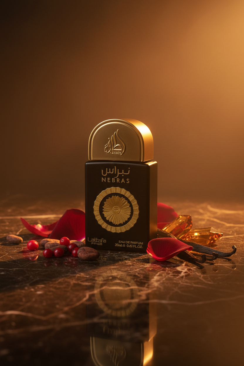Nebras Lattafa Pride 20ml – Foto editorial de lujo